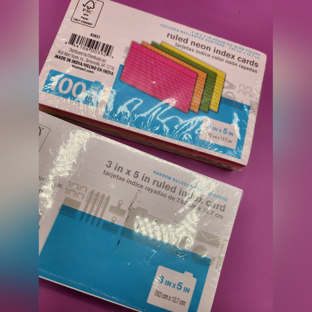 Neon Ruled Index Cards - Picture 2 of 4